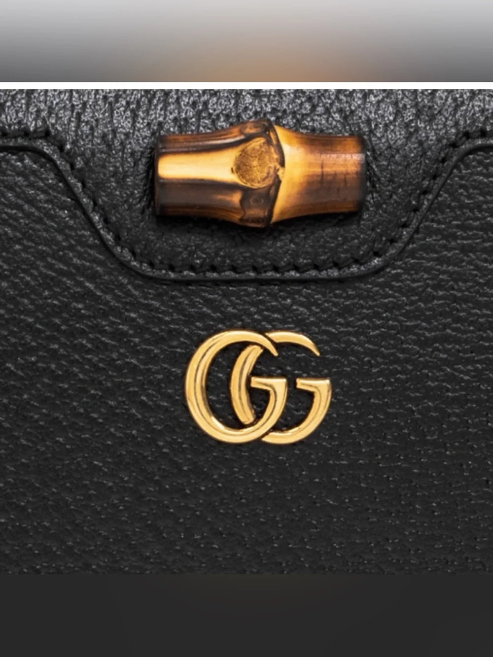 GUCCI Diana GG bamboo zip around wallet